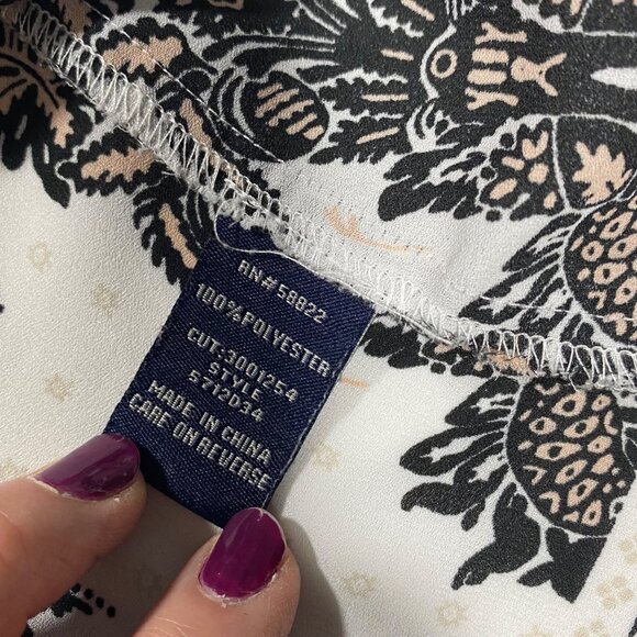 Max Edition Womens Sleeveless Floral Pattern Tunic Top XL White/Black - Picture 5 of 6